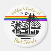 プライドハリファックスダートマス最高のフレンズ冷蔵庫用マグネット マグネット (正面)