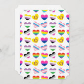 プライドハートフラットグリーティングカード 招待状 (正面/裏面)