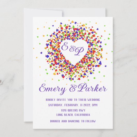 プライドハートリース結婚式招待状 招待状 (正面)