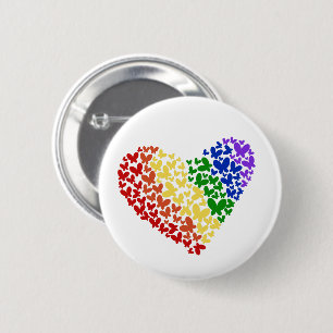プライドバタフライハート- LGBTQ+フラグカラー 缶バッジ
