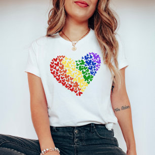 プライドバタフライハート- LGBTQ+フラグカラー Tシャツ