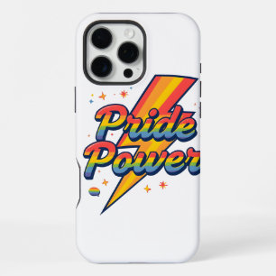 プライドパワーの稲妻 – LGBTQ+ レインボーの名言 iPhone 16 PRO MAXケース