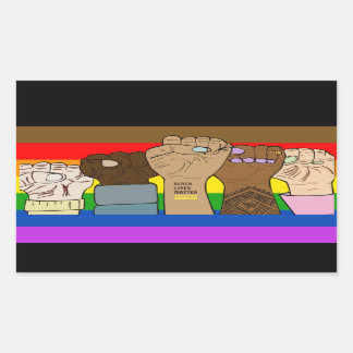 プライドパワーフィスト/ BLM矩形ステッカー 長方形シール