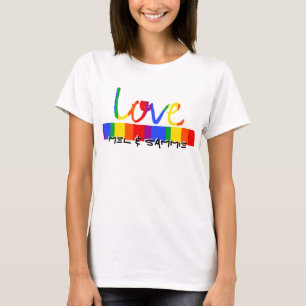 プライドパーソナライズされたのレインボーラブTシャツ Tシャツ