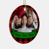プライドパーソナライズされたフォト文字ファミリークリスマス セラミックオーナメント (右)