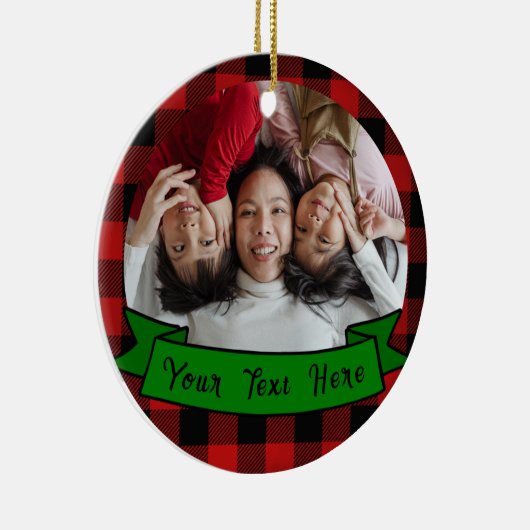 プライドパーソナライズされたフォト文字ファミリークリスマス セラミックオーナメント (右)