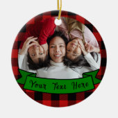 プライドパーソナライズされたフォト文字ファミリークリスマス セラミックオーナメント (正面)