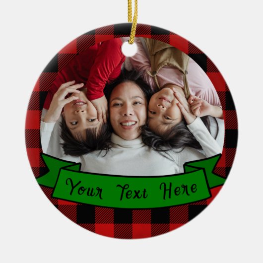 プライドパーソナライズされたフォト文字ファミリークリスマス セラミックオーナメント (正面)