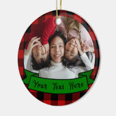 プライドパーソナライズされたフォト文字ファミリークリスマス セラミックオーナメント (左)