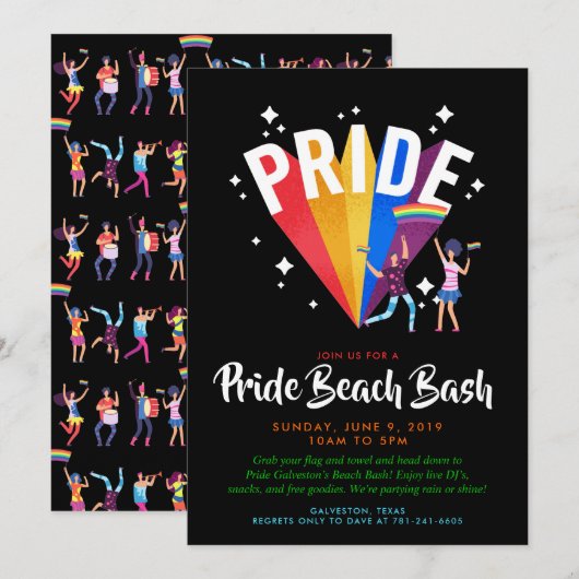 プライドパーティーの招待状 | PRIDE 招待状 (正面/裏面)