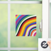 プライドフラグのカラフルストライプパターン ウィンドウサイン (ホーム)