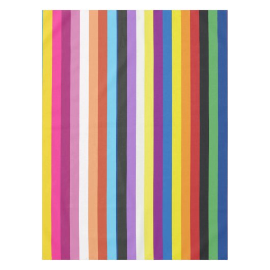 プライドフラグのカラフルストライプパターン テーブルクロス (正面)