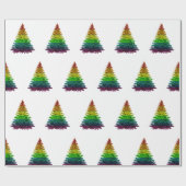 プライドフラグのクリスマスツリーパターン ラッピングペーパー (フラット)