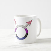 プライドフラグの色の性別の流体記号 コーヒーマグカップ (正面右)