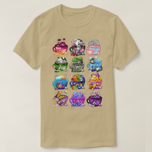 プライドフラグティーカップコレクション Tシャツ (デザイン正面)
