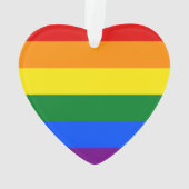 プライドフラグレインボーストライプズハート型オーナメント オーナメント (裏面)
