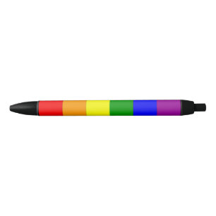 プライドフラグ レインボーカラー LGBTQIA+ 黒ボールペン