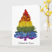 プライドフラワークリスマスツリーホリデーグリーティングカード カード (黄色い花)