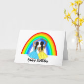 プライドフレンドシップビッグブライトレインボーハッピーバースデー カード (黄色い花)