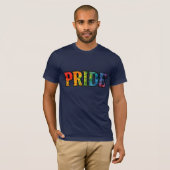 プライドフローラレインボー文字LGBTQ+ Tシャツ (正面フル)