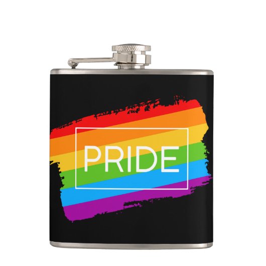 プライドブラシストローク虹 フラスク (正面)