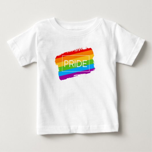 プライドブラシストローク虹 ベビーTシャツ (正面)