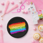 プライドブラシストローク虹 ペーパープレート (パーティー)