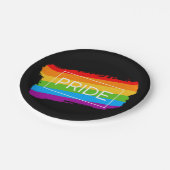 プライドブラシストローク虹 ペーパープレート (アングル)
