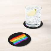 プライドブラシストローク虹 ラウンドペーパーコースター (インサイチュ)