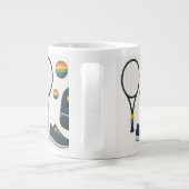 プライドプライド月のテニス用具 ジャンボコーヒーマグカップ (裏面)