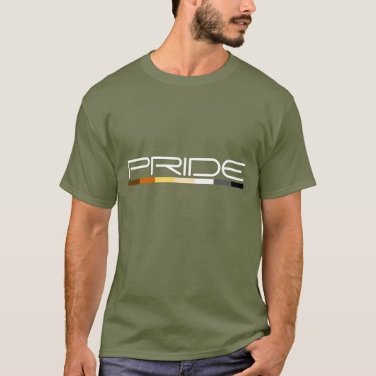 プライドベア プライドカラーの流線型デザイン Tシャツ (正面)