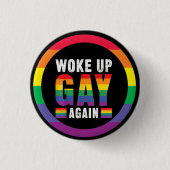 プライドマンス+レインボー+LGBT 缶バッジ (正面)