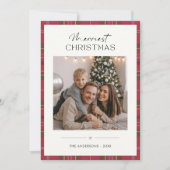 プライドメリークリスシンプルクリスマス家族の写真アイボリー シーズンカード (正面)