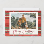 プライドモダンレッドカスタム家族フォトクリスマス シーズンカード (正面)
