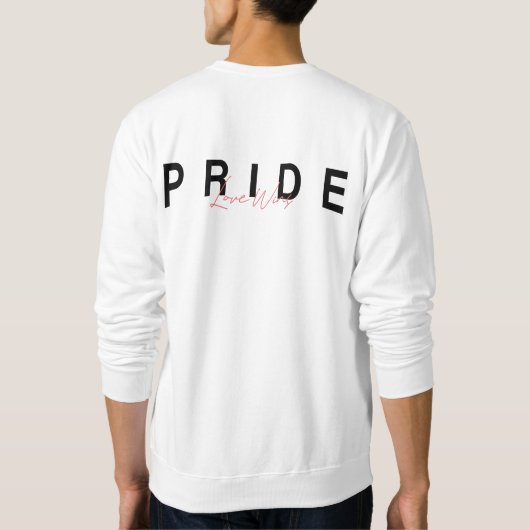 プライドラブがレインボーカラフルLGBTQに勝利 スウェットシャツ (裏面)