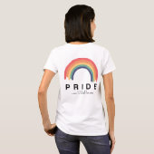 プライドラブがレインボーカラフルLGBTQに勝利 Tシャツ (裏面フル)