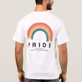 プライドラブがレインボーカラフルLGBTQに勝利 Tシャツ (裏面)
