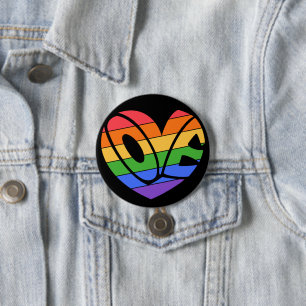プライドラブゲイレインボーLGBTQバッジ 缶バッジ
