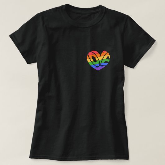 プライドラブゲイレインボーLGBTQ Tシャツ (デザイン正面)