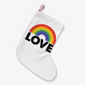 プライドラブズラブゲイ平等レインボーLGBTQ スモールクリスマスストッキング (正面 (吊り時))