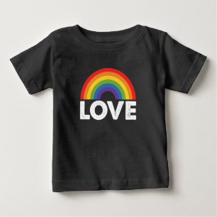 プライドラブズラブゲイ平等レインボーLGBTQ ベビーTシャツ