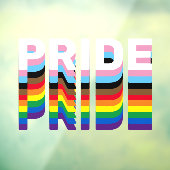 プライドレインボーインクルーシブダイバーシティlgbtqタイポグラフィ ウィンドウサイン (シート3)