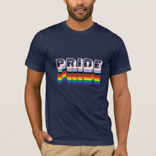 プライドレインボーインクルーシブlgbtqモダンタイポグラフィ tシャツ