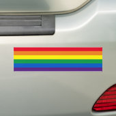 プライドレインボーカラーLGBTゲイフラッグカー バンパーステッカー (車上)