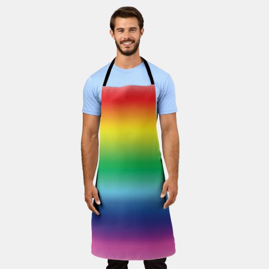 プライドレインボーカラーlgbtゲイフラッグパターンA エプロン (着用した状態)