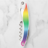 プライドレインボーカラーlgbtゲイ国旗のパターン ソムリエナイフ (正面)