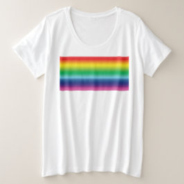 プライドレインボーカラーlgbtゲイ国旗のパターン プラスサイズTシャツ
