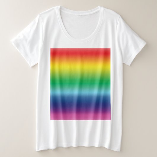 プライドレインボーカラーlgbtゲイ国旗のパターン プラスサイズTシャツ (デザイン正面)