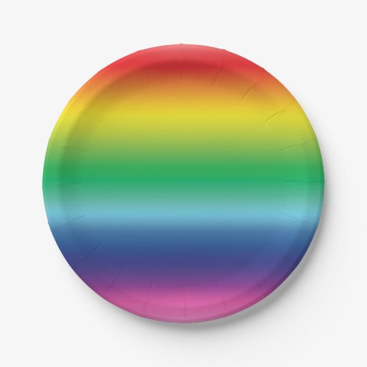 プライドレインボーカラーlgbtパーティー ペーパープレート (正面)
