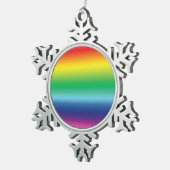 プライドレインボーカラーlgbtqゲイ国旗 – スノーフレークピューターオーナメント (右)